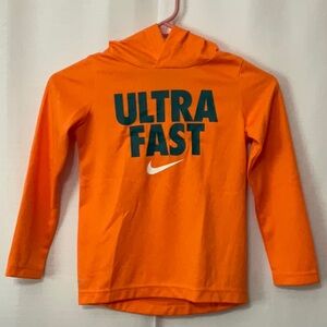 Nike Kids Bright Orange Hoodie with Ultra Fast Print